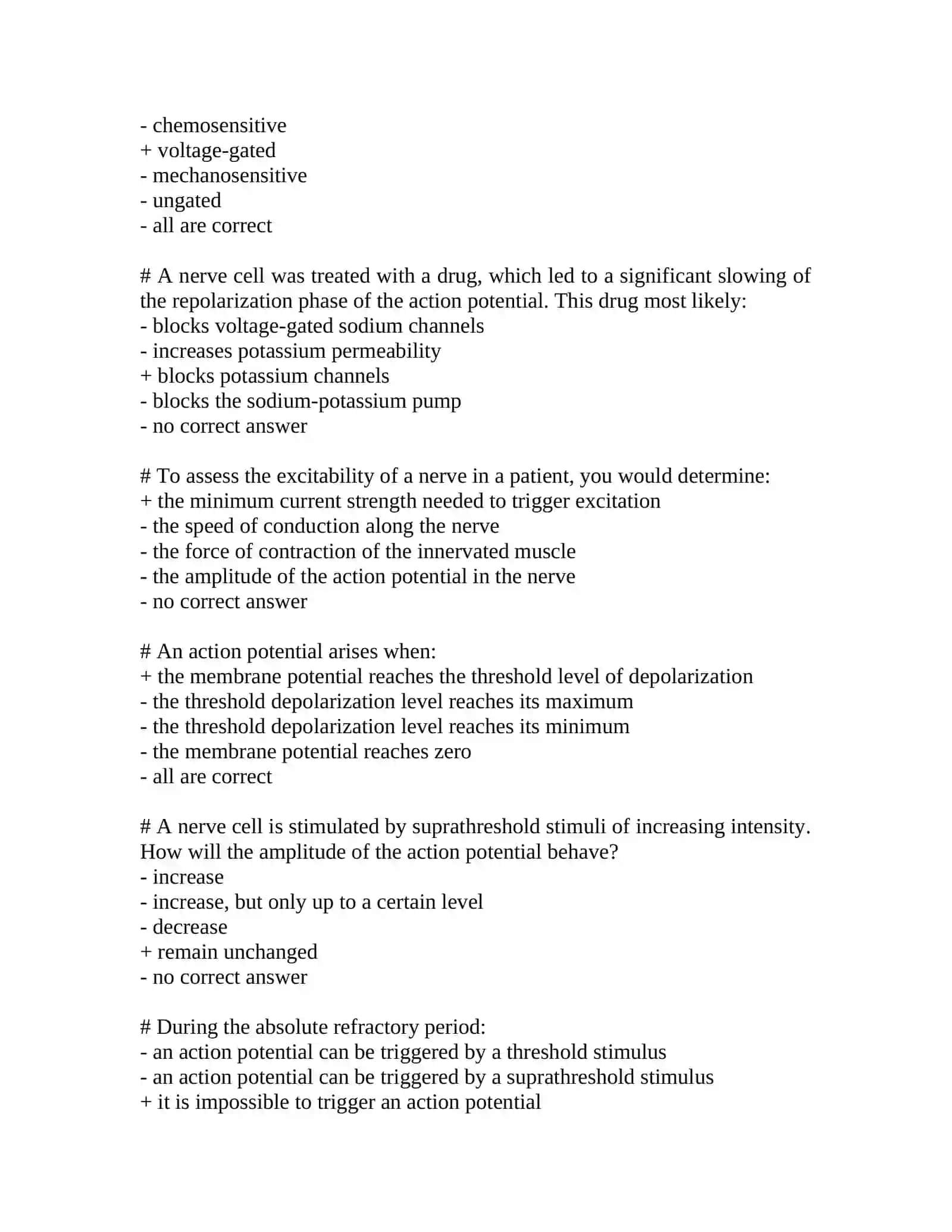 Excitability of tissues 4