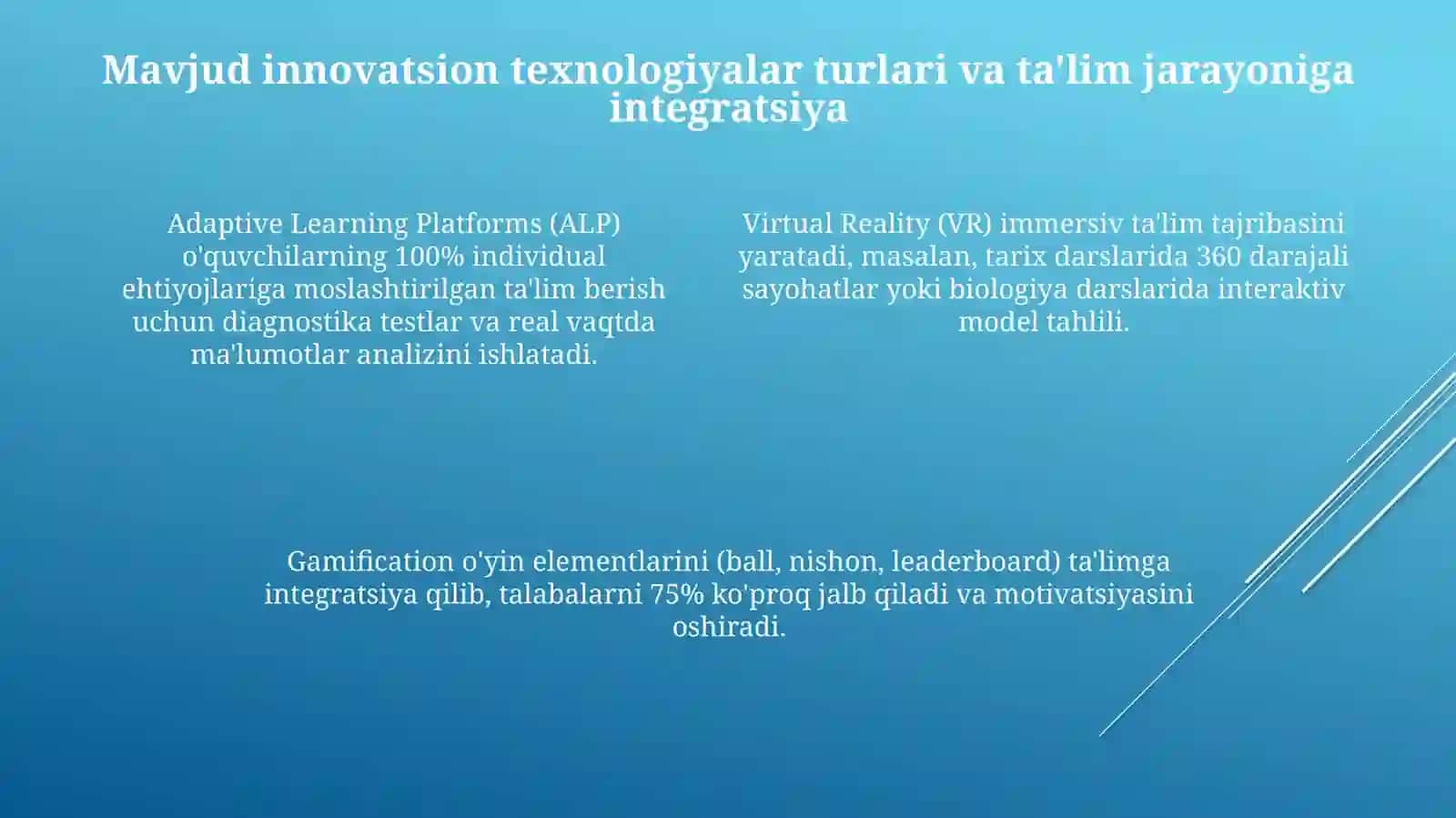 Ta'limda innovatsion texnologiyalar: imkoniyatlar va foydalar 4