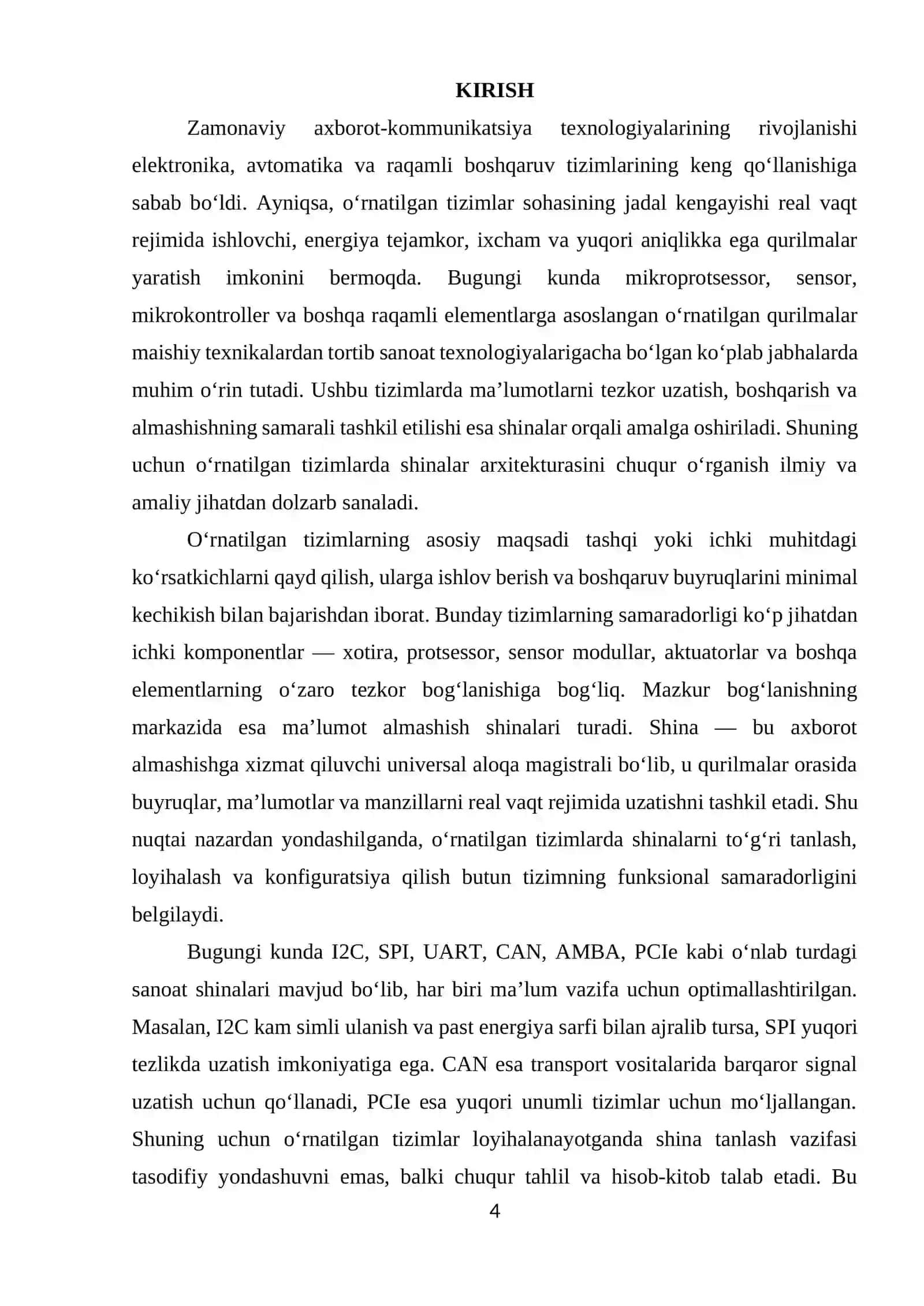 O'rnatilgan Tizimlarda Shinalarni Tashkil Etish 4