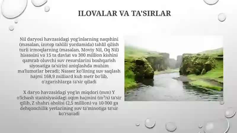 Atmosfera yoģinlarining daryo havzasi bõyicha taqsimlanishi 4