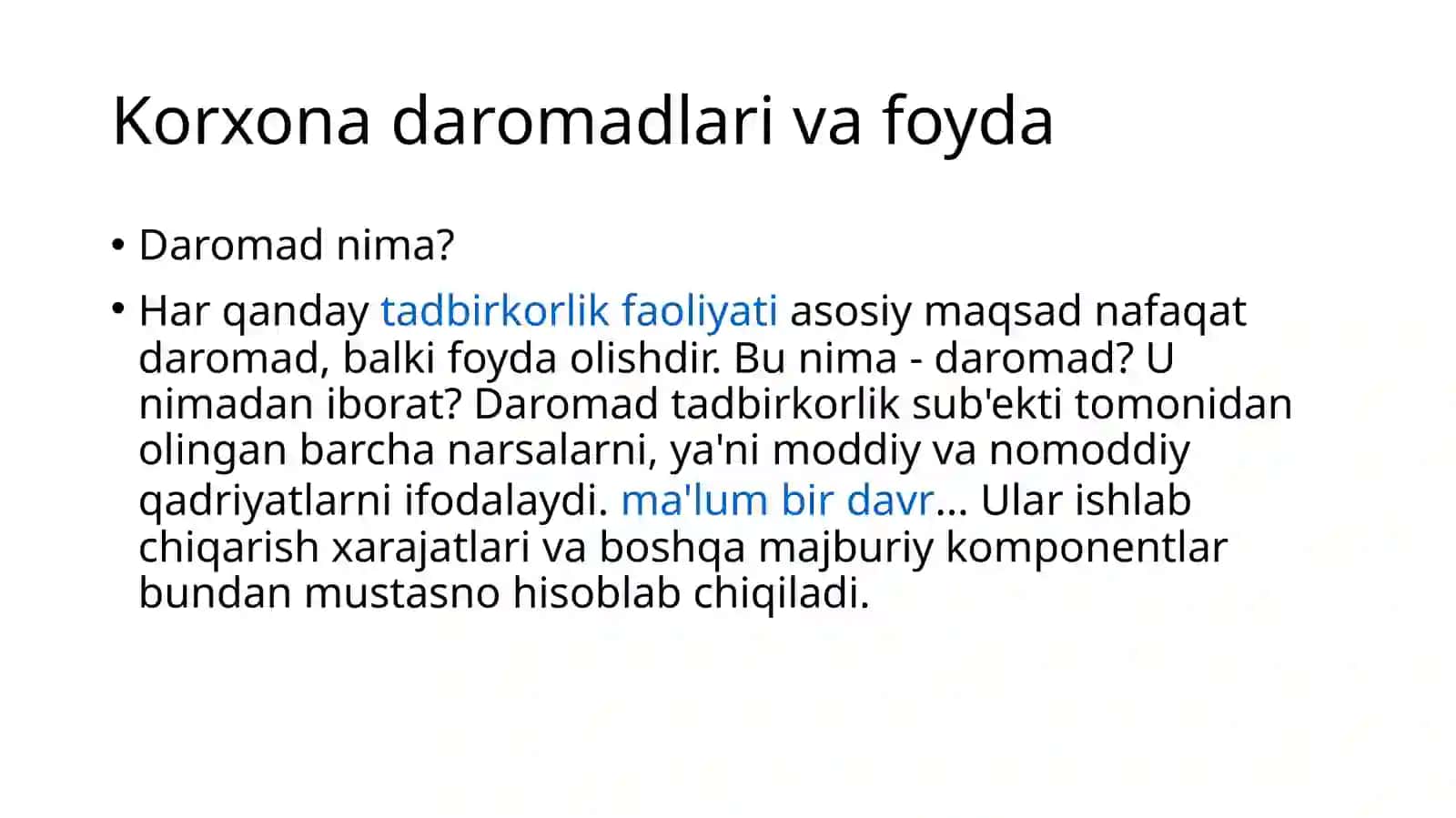 BIZNESDA BUXGALTERIYA FANIDAN ISHLAGAN SLAYDI 4