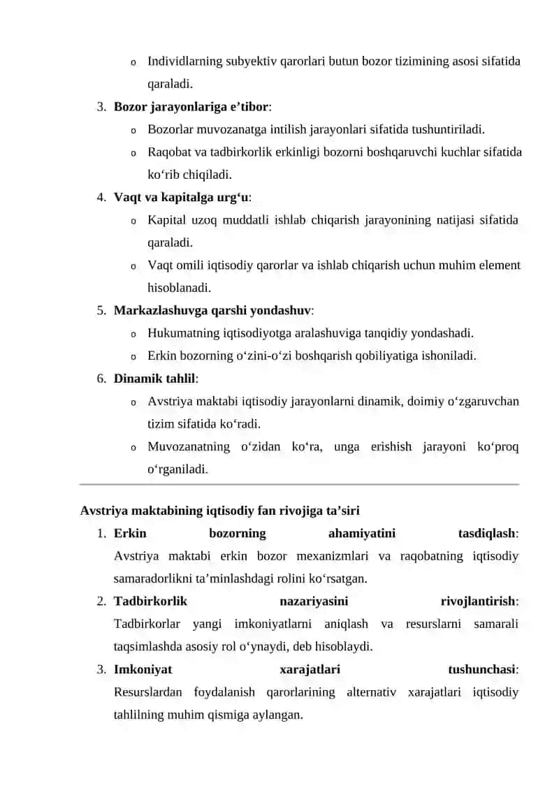 MARJINALIZM TA’LIMOTI VA NEOKLASSIK IQTISODIY MAKTABLAR 4