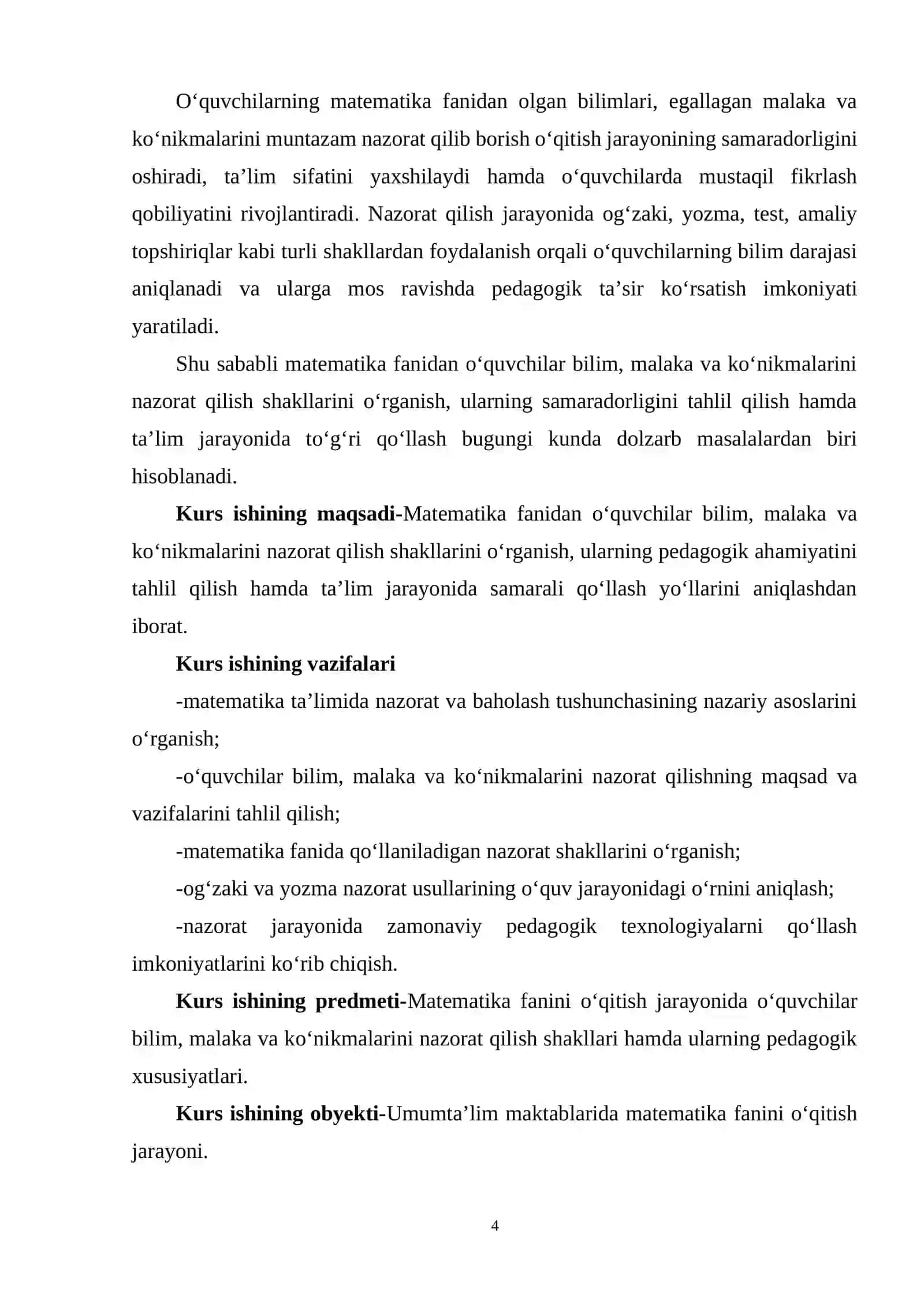 Matematika fanlaridan o’quvchilar bilim, malaka va ko’nikmalarini nazorat qilish shakillari .docx 4