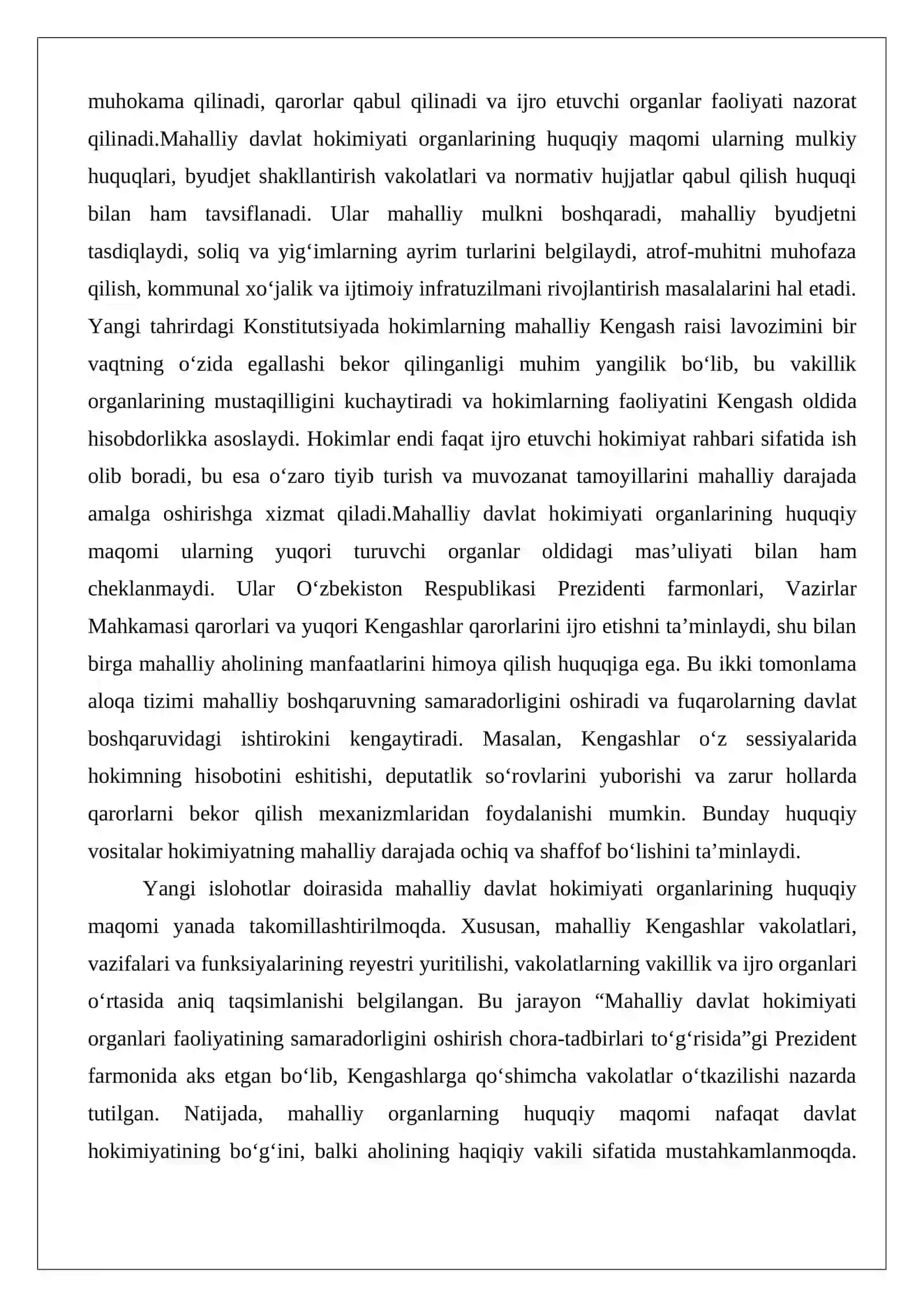 Mahalliy davlat hokimiyati organlari faoliyati ustidan vakillik organlari nazorati (nazariy-huquqiy yondashuv) 4