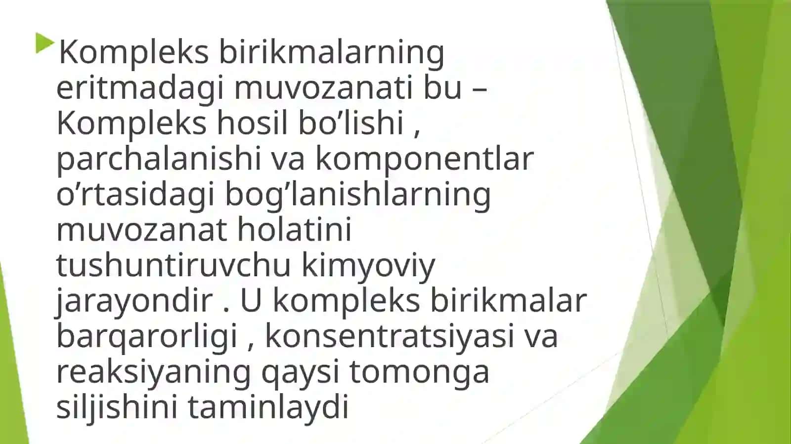 Murakkab birikmalarning eritmalardagi muvozanati 4