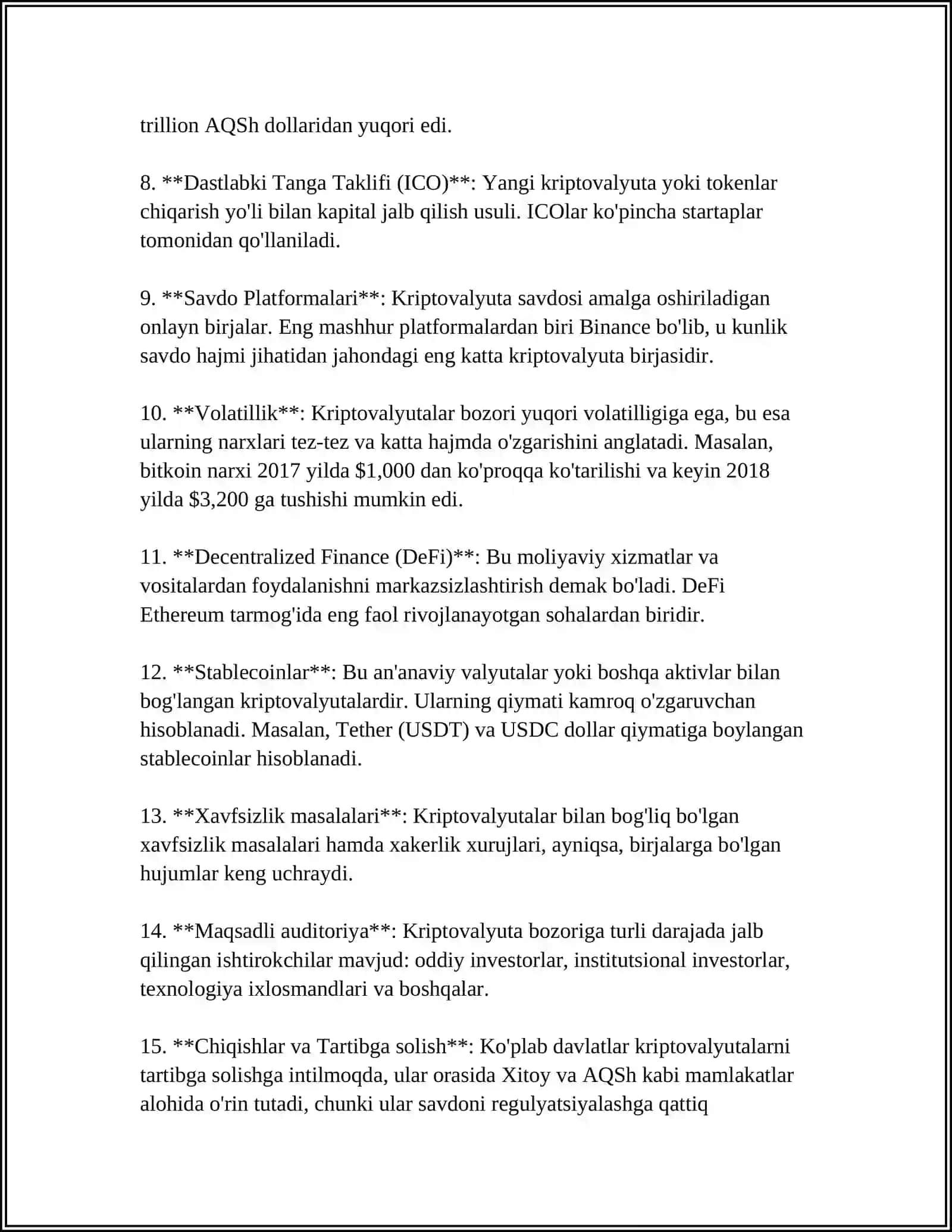 KRIPTOVALYUTALAR BOZORIDAGI ELEKTRON TIJORAT 4