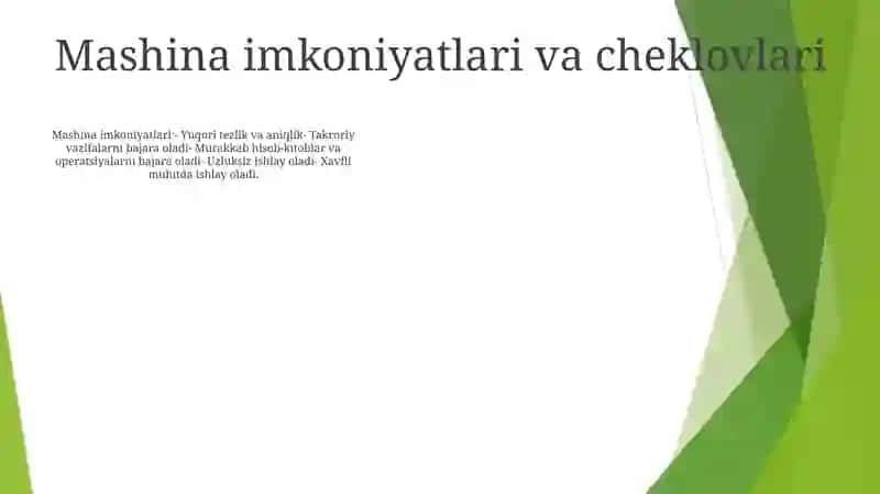 Odam-Mashina Tizimidagi Odam Va Mashinaning Vazifalari 4