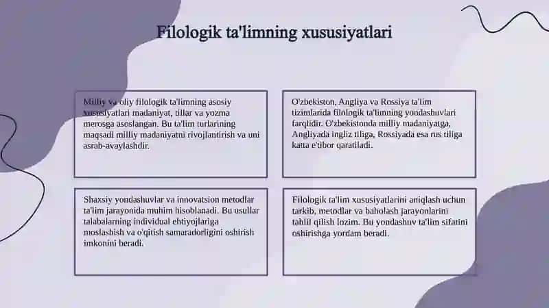 Milliy va oliy filologik ta'limning umumiyligi va xususiyatlari 4