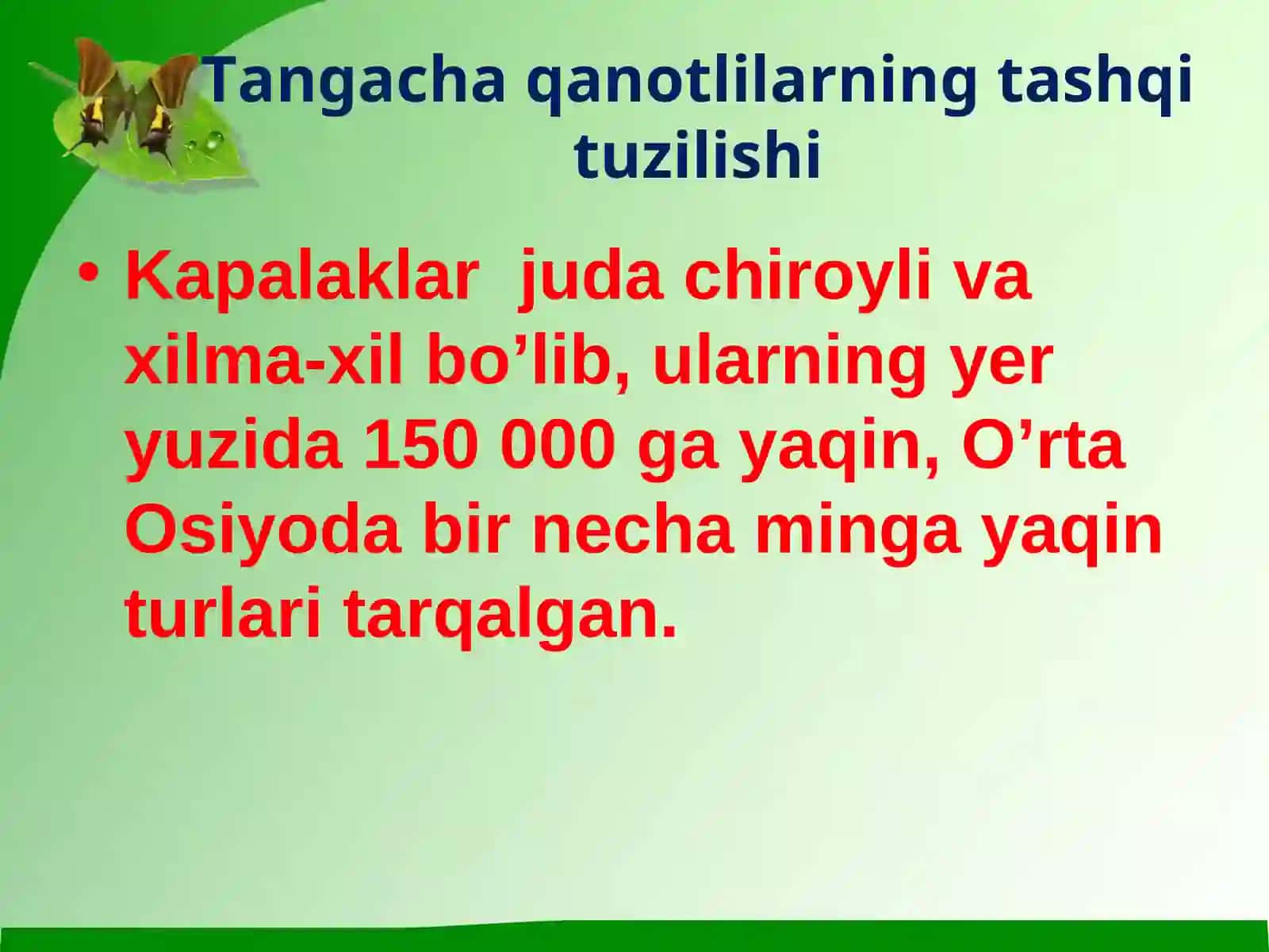 To’liq o’zgarish bilan rivojlanadigan hasharotlar: tangach aqanotlilar turkimi 4