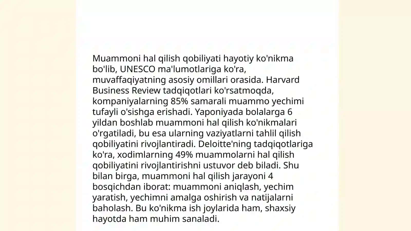 TIMSS xalqaro baholash dasturida matematik mulohaza yuritish va muammoni hal qilish (modellashtirish) orasidagi boğlanish sikli 4