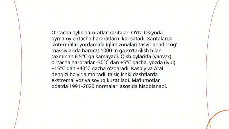 O'rta Osiyo iqlim kartalari 4