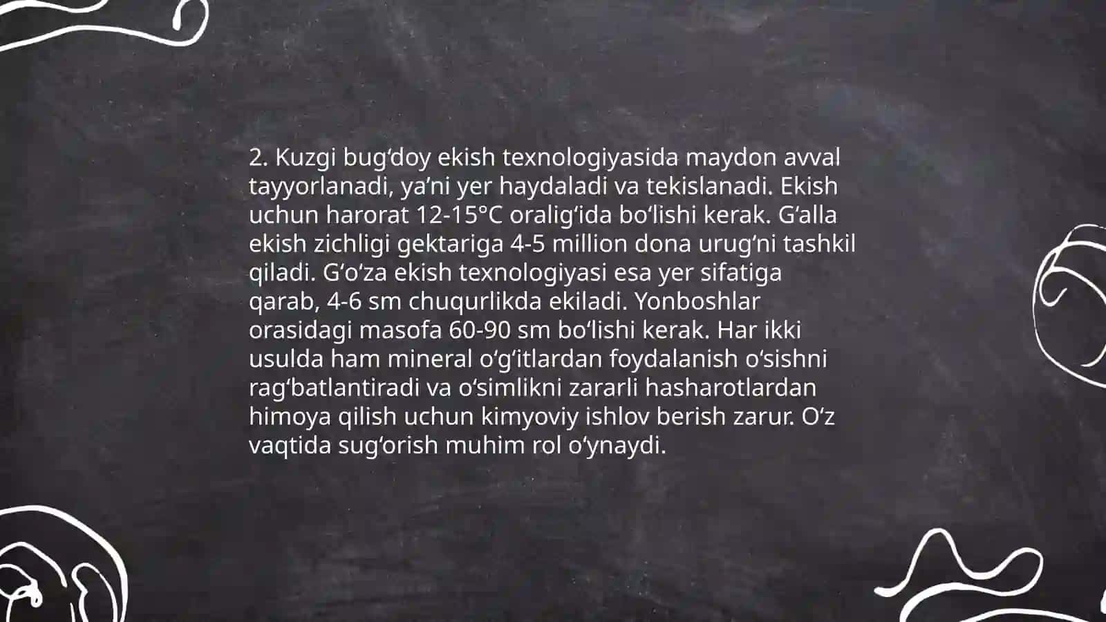 Yerni kuzgi boʻgʻdoy va gʻoʻza ekishga tayyorlash 4