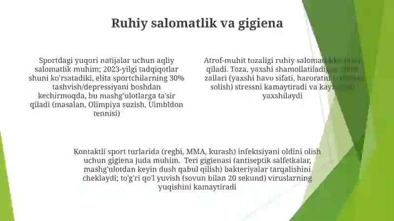 Suv sportlarida gigiena qoidalari 4