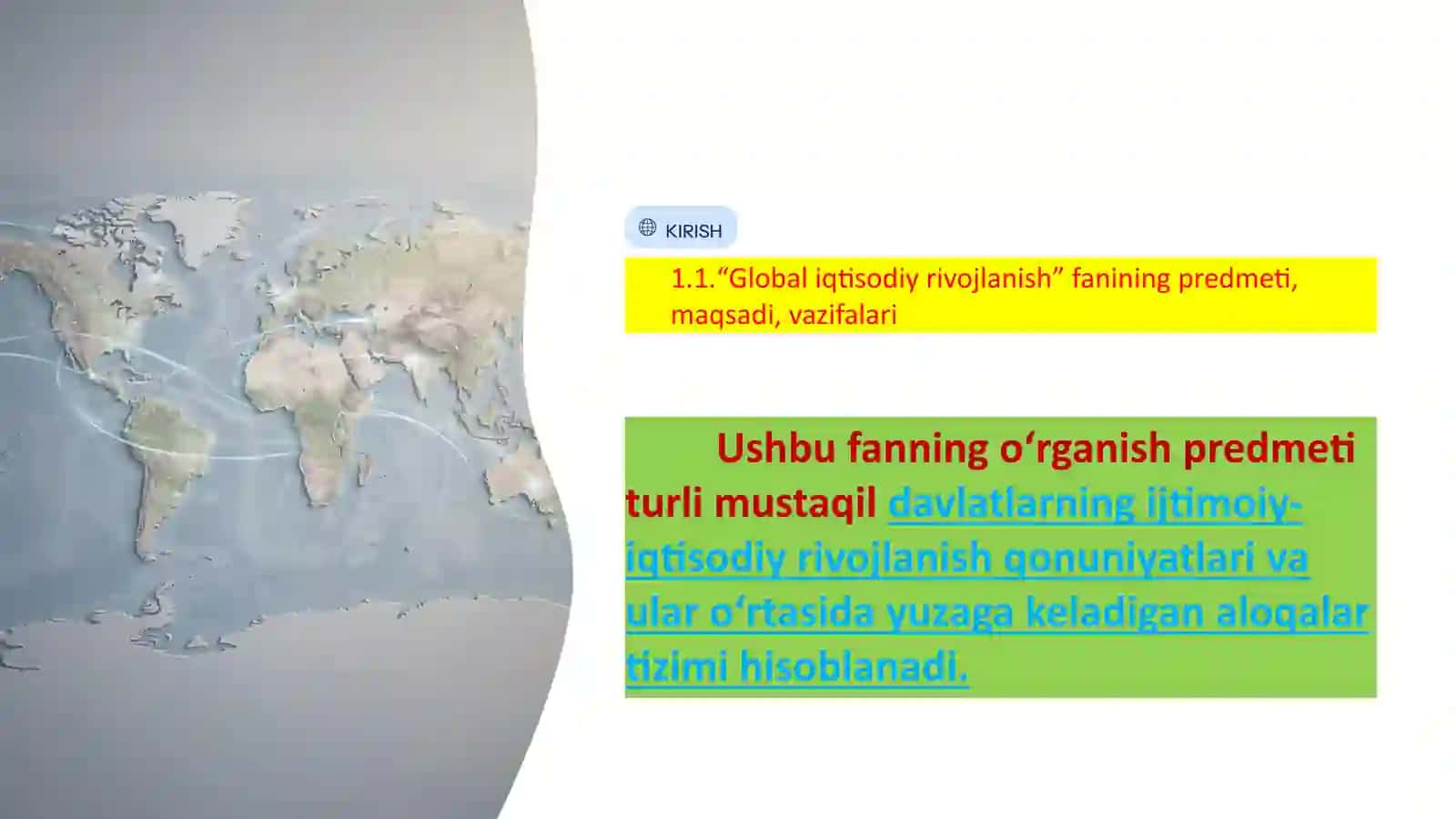Global Iqtisodiy Rivojlanish: Faniga Kirish 4