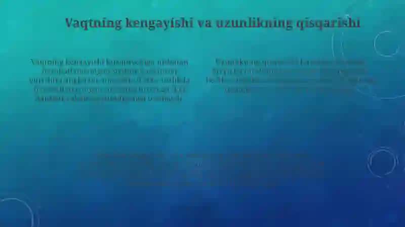 Nisbiylik Nazariyasi elementlari 4