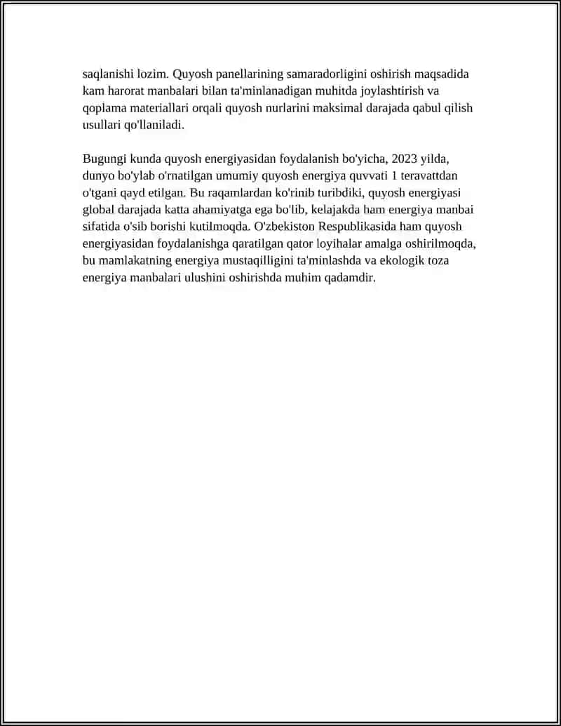 ZAMONAVIY QUYOSH PANELLARI 4