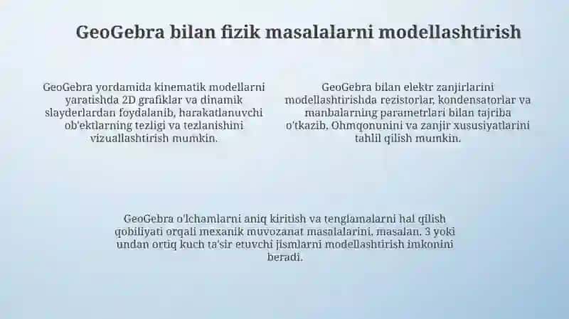Fizik masalalarda kompyuter modellash vositalaridan foydalanish 4