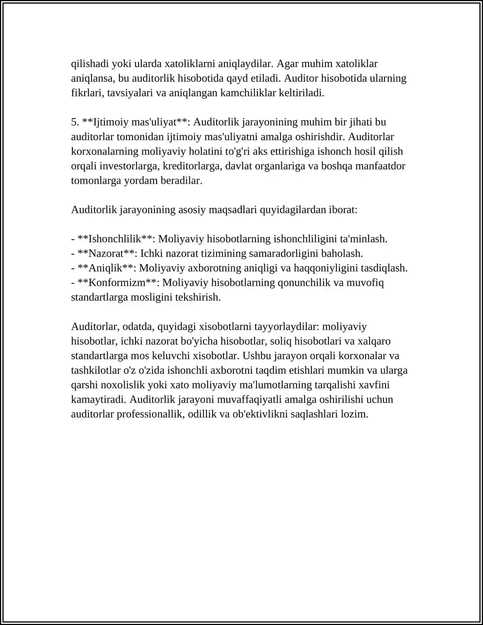 AUDIT ISH SIFATINI NAZORATINI O'TKAZISH USULLARI 4
