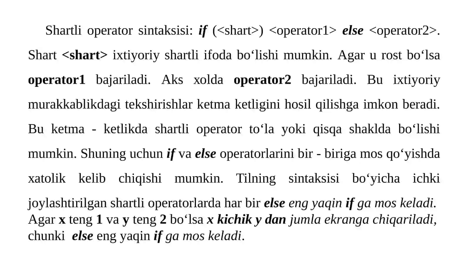 Pythonda tarmoqlanuvchi operatorlar 4