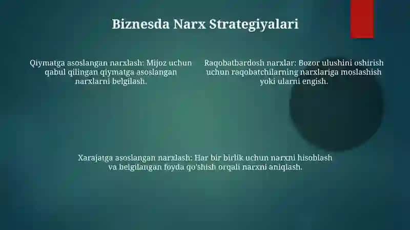Iqtisodiyotda narx va uning shakllanishi 4