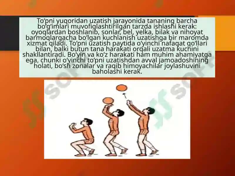 To'pni pastdan va yuqoridan o'yinga kiritish texnikasini takomillashtirishjismoniy 4