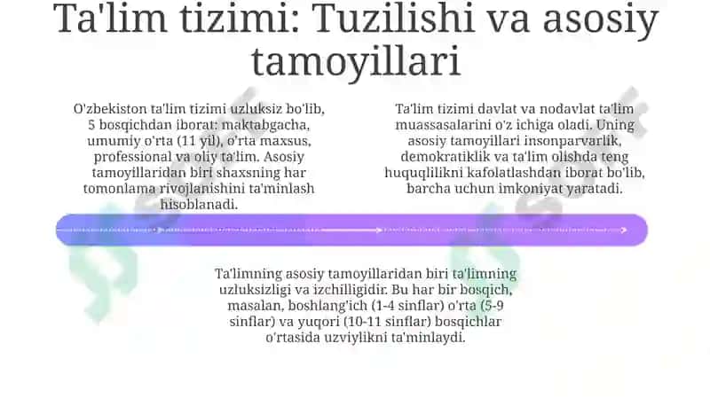 Oʻzbekiston Respublikasining Taʼlim toʻgʻrisida gi qonuni va uning mohiyati 4