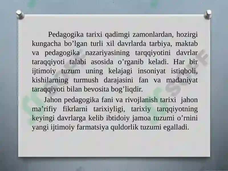 Pedagogik fikrlar taraqqiyoti va tarixiyligi – tayyor PPTX slayd (11 bet) 4