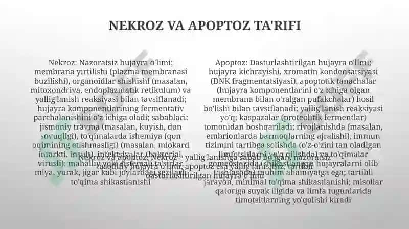 Nekroz va apoptoz haqida umumiy tushuncha 4