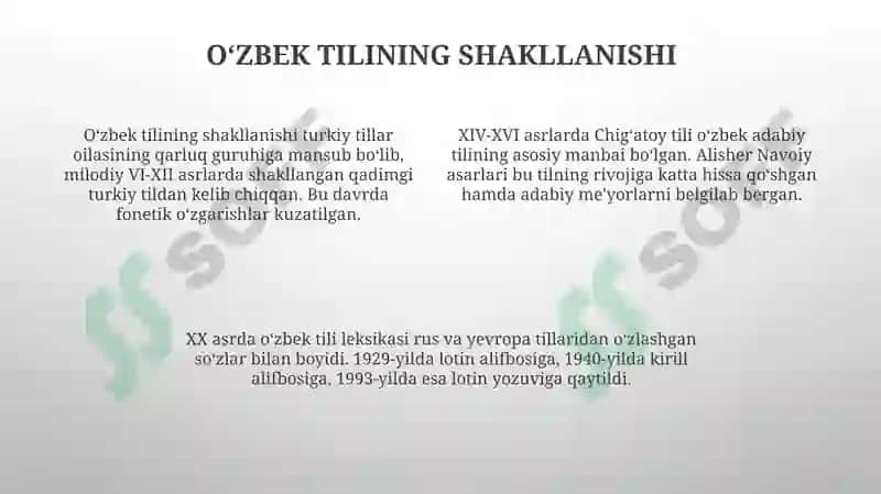 O'zbek tilining tarixi, shakllanishi va taraqqiyot bosqichlari 4