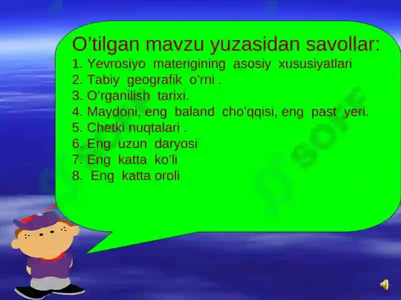 Yevrosiyo materigining tabiiy geografik o’rni, geologik tuzilishi, relyefi, foydali qazilmalari 4