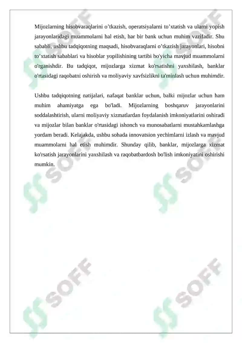 Mijozlar hisobvaraqlarini o’tkazish jarayonlari 4