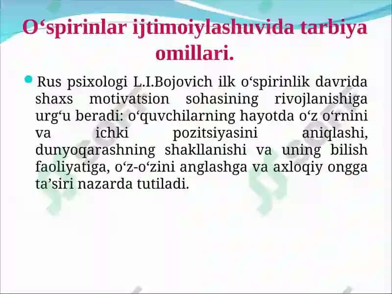 Ilk o’spirinlik davri psixologiyasi 4