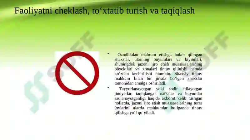 Jazoni Ijro Etish Muassasalaridagi Rejim 4