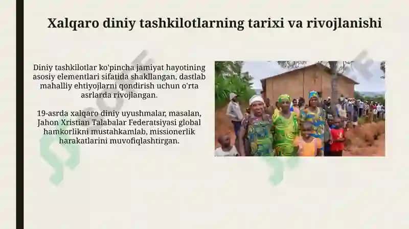 Xalqaro diniy tashkilotlar tarixi va ularning barqaror rivojlanish maqsadlariga qo‘shayotgan hissasi 4