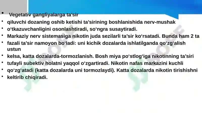 Nikotinga Sezgir Xolinoreseptorlarga Ta'sir Qiluvchi Vositalar 4