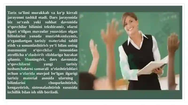 Tarix darslari, uningxillari va tuzilishi 4
