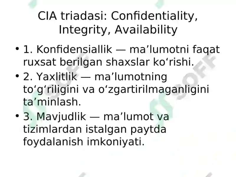 Konfidensial axborotlarni ruxsatsiz kirishdan himoyalash 4
