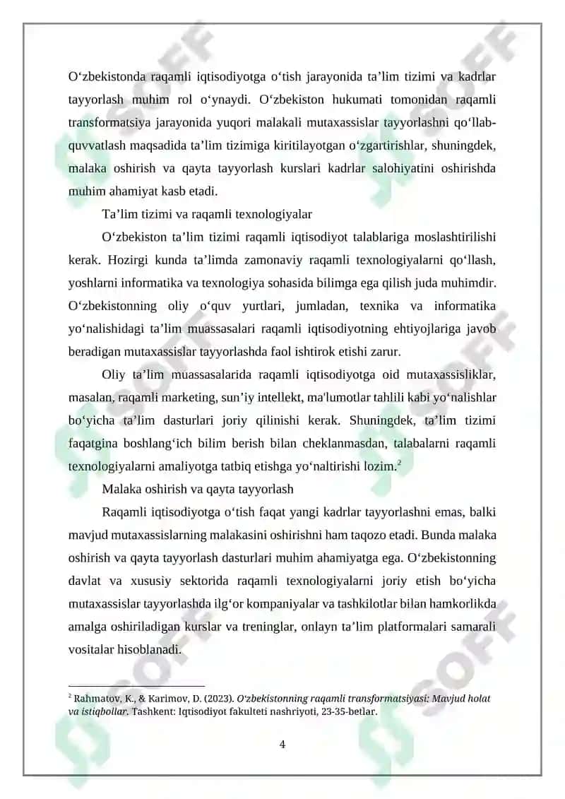 O‘ZBEKISTONDA RAQAMLI IQTISODIYOT RIVOJLANISHI KADRLAR SALOHIYATI OSHIRISHNING ASOSIY OMILI 4