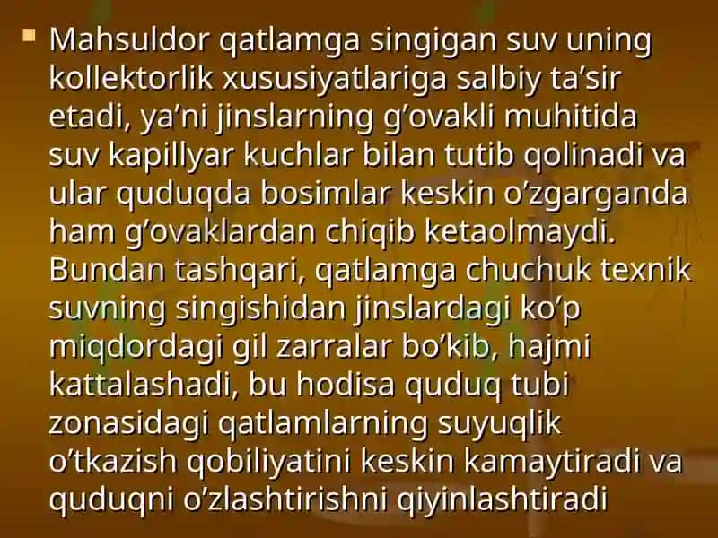 Qatlamni ochish, quvurlarni perforatsiyalash va quduqni o’zlashtirish 4