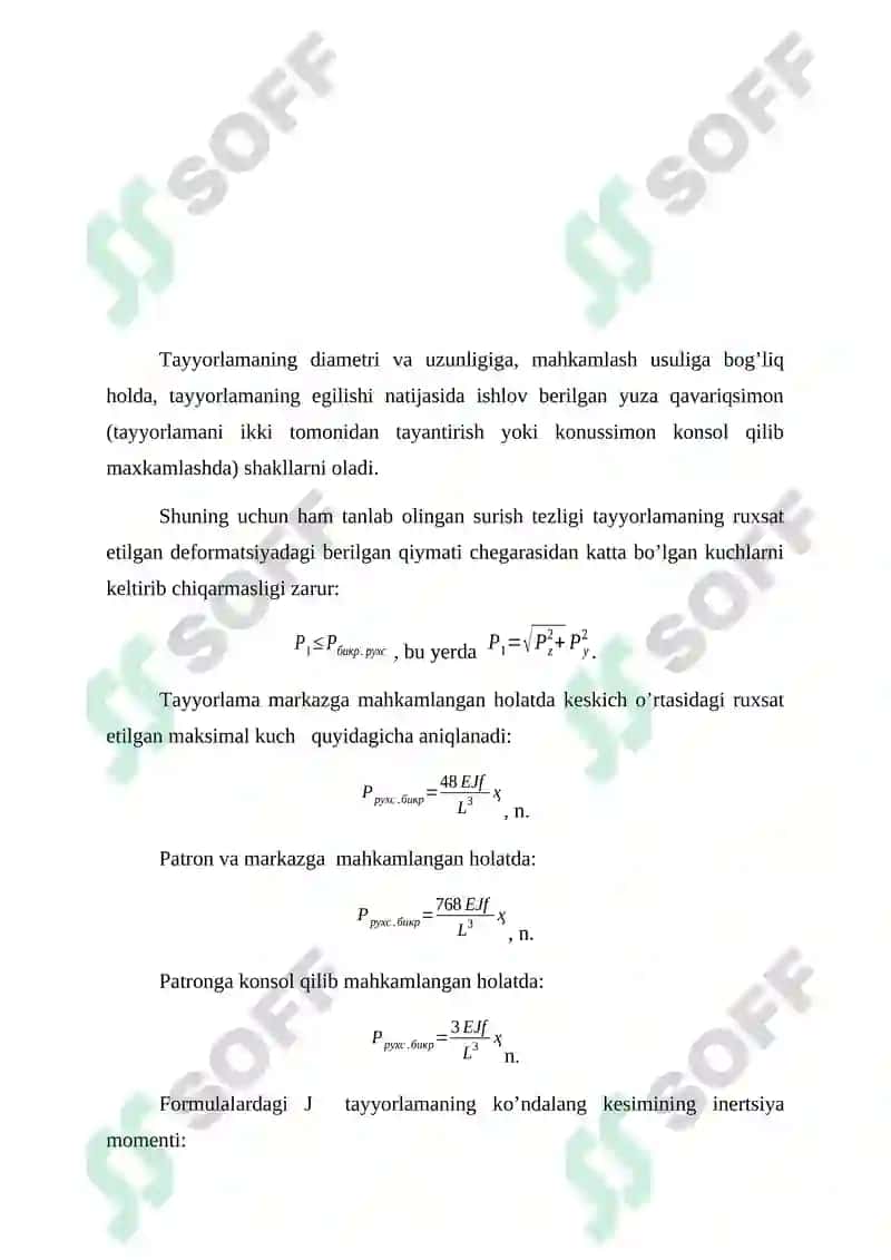 TOKARLASHDA ISHLOV BERISHNI KESISH TARTIBLARINI HISOBLASH 4
