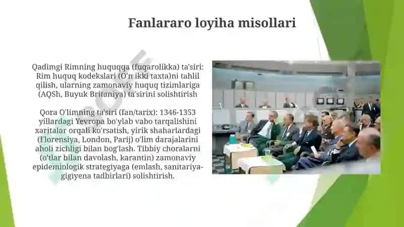 Tarix fanidan boshqa fanlar bilan integratsiya qilgan holda topshiriqlar ishlab chiqish 4