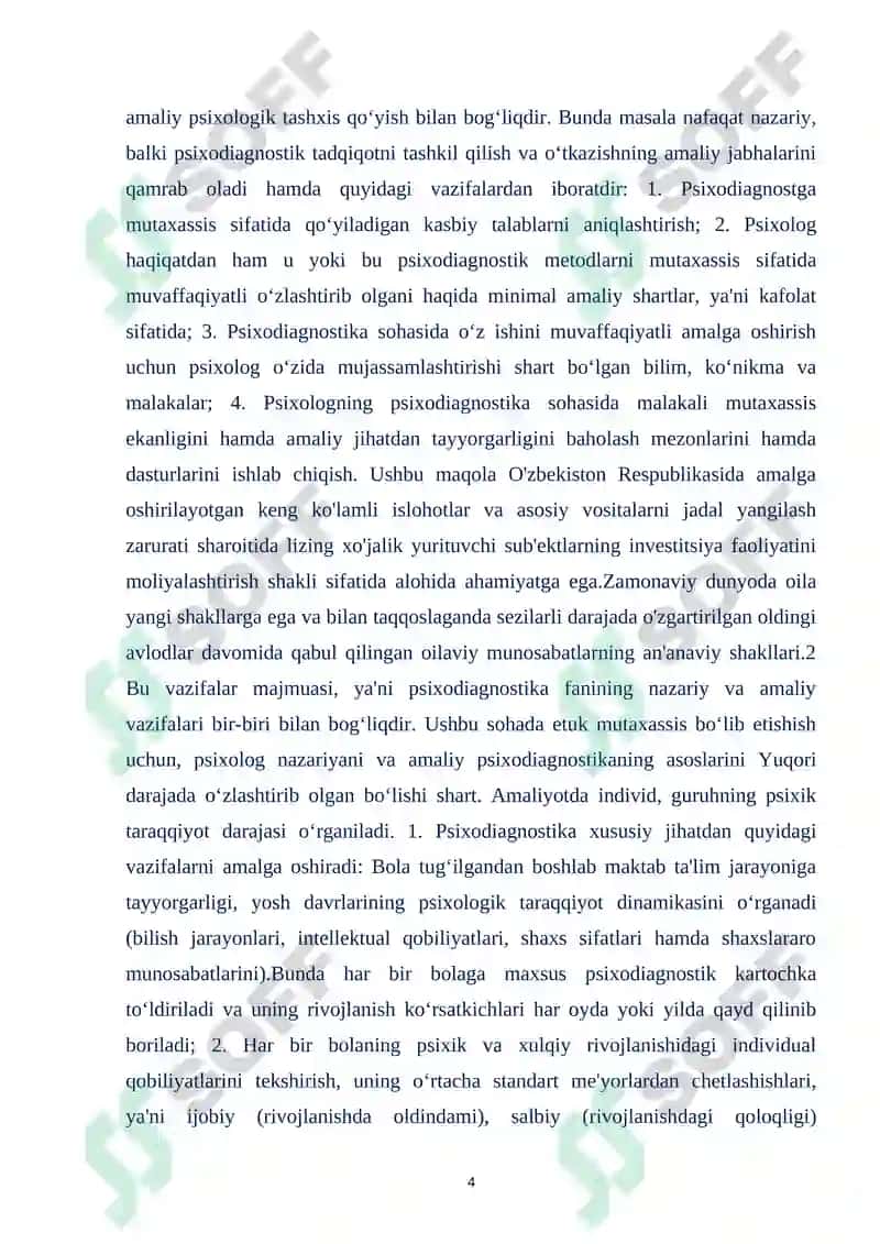 AMALIY TOPSHIRIQ XAREKTERIGA KO’RA PSIXODIAGNOSTIK METODIKALAR KLASSIFIKATSIYASI 4