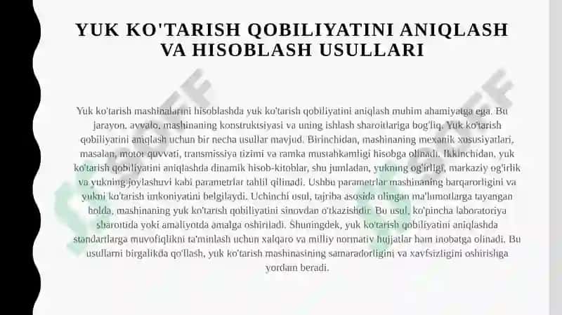 Yuk ko'tarish mashinalarinihisoblash 4