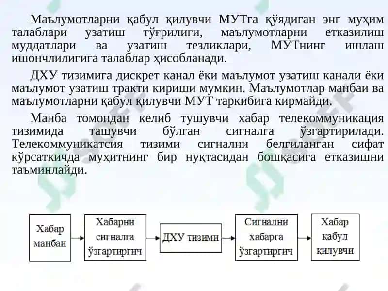 Дискрет хабар манбаларини ахборот тавсифлари 4