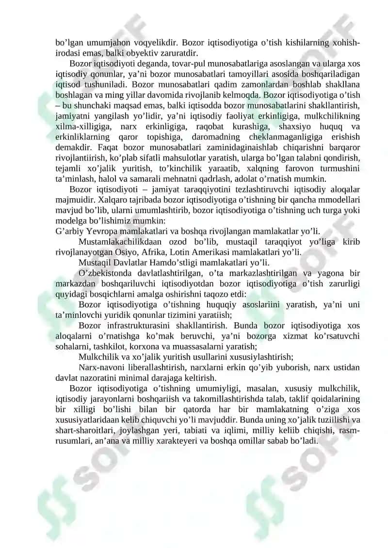Bozor Infratuzulmasining Shakillanishi Qishloq Xojaligidagi Isloxotlar 4