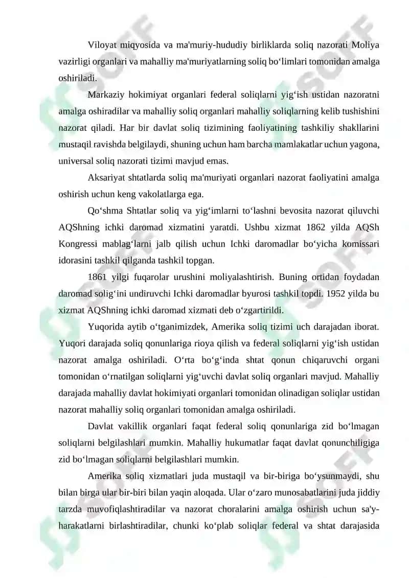 AMERIKA QO‘SHMA SHTATLARIDA SOLIQ NAZORATINI AMALGA OSHIRISH VA UNING HUQUQIY ASOSLARI 4