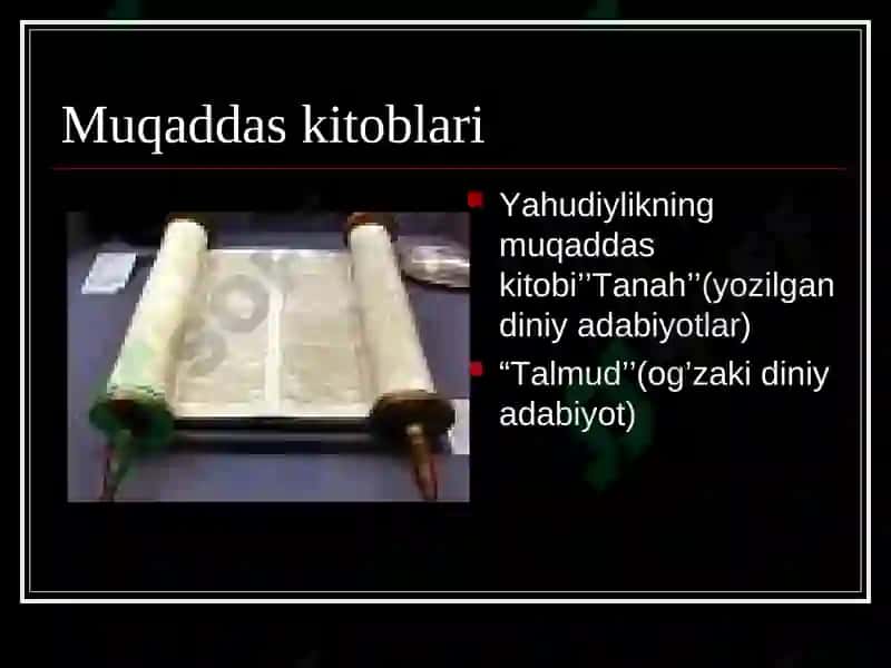 Yahudiylik Dinining Asosiy Tushunchalari 4
