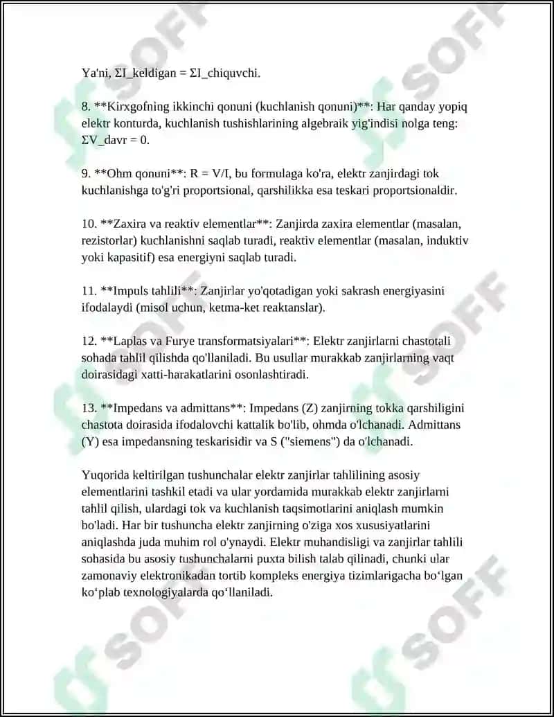 ELEKTR ZANJIRLAR TAHLILIDA QATORLAR TATBIQLARI 4