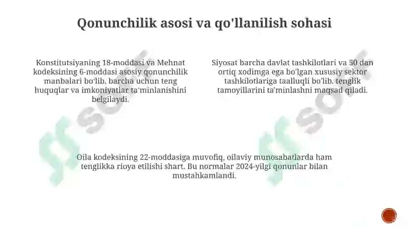 Teng huquq va imkoniyatlar siyosati 4