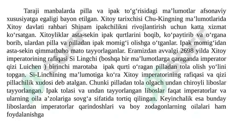 Ипакчиликни келиб чиқиш тарихи ва халқ хўжалигида тутган урни 4